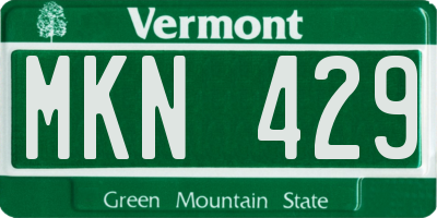 VT license plate MKN429