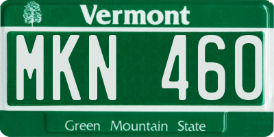 VT license plate MKN460