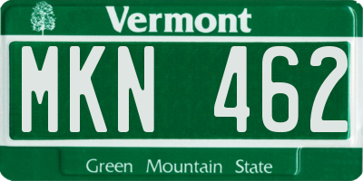 VT license plate MKN462