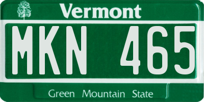 VT license plate MKN465