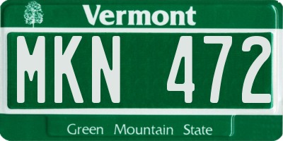VT license plate MKN472