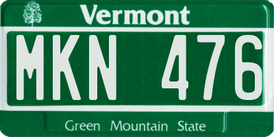 VT license plate MKN476
