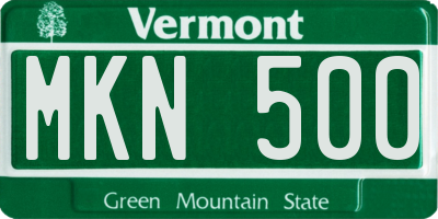 VT license plate MKN500