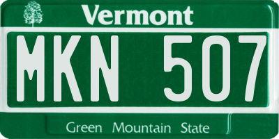 VT license plate MKN507