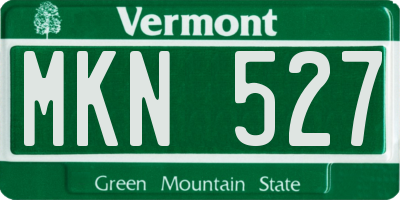 VT license plate MKN527