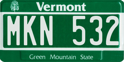 VT license plate MKN532