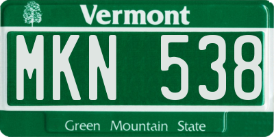 VT license plate MKN538
