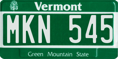 VT license plate MKN545