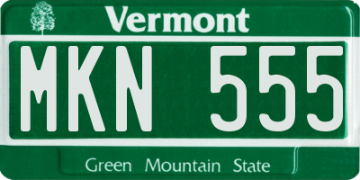VT license plate MKN555