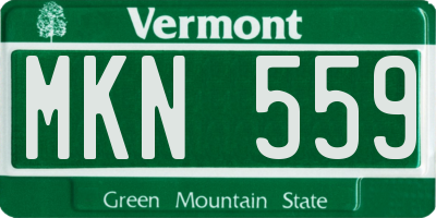 VT license plate MKN559