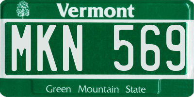 VT license plate MKN569