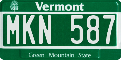 VT license plate MKN587