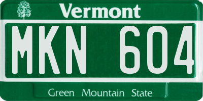 VT license plate MKN604