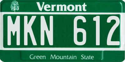 VT license plate MKN612