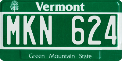 VT license plate MKN624