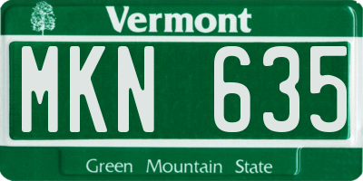 VT license plate MKN635