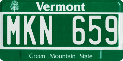VT license plate MKN659