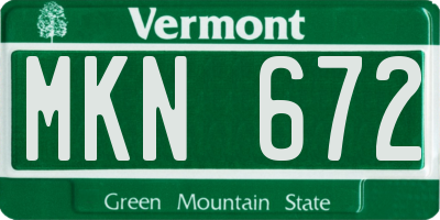 VT license plate MKN672