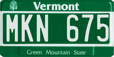 VT license plate MKN675