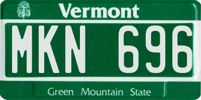 VT license plate MKN696