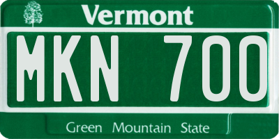 VT license plate MKN700