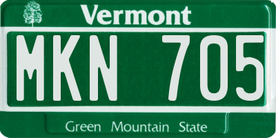 VT license plate MKN705