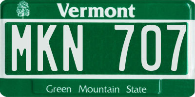 VT license plate MKN707