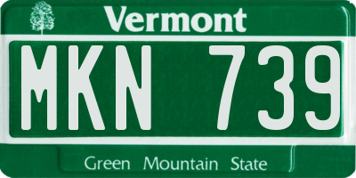 VT license plate MKN739