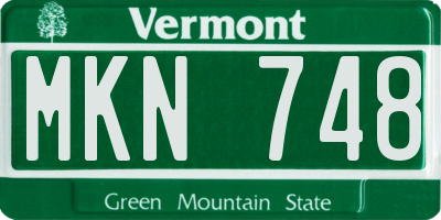 VT license plate MKN748