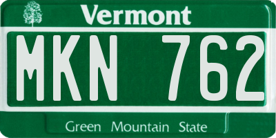 VT license plate MKN762