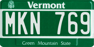 VT license plate MKN769