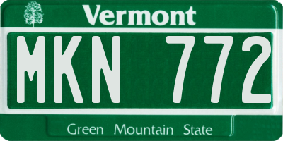 VT license plate MKN772