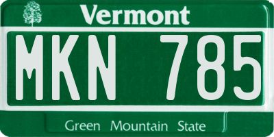 VT license plate MKN785