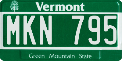 VT license plate MKN795