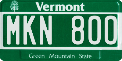 VT license plate MKN800