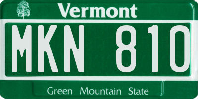 VT license plate MKN810
