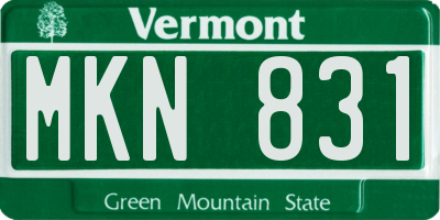 VT license plate MKN831