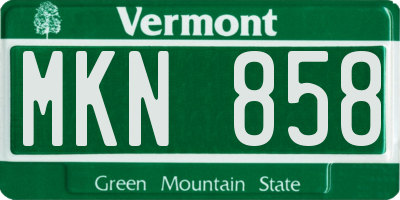 VT license plate MKN858