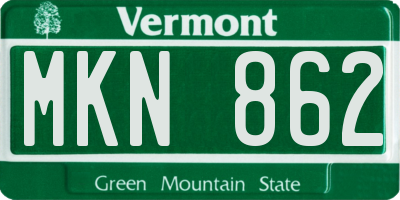 VT license plate MKN862