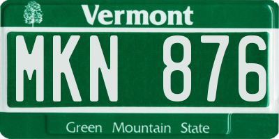 VT license plate MKN876