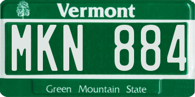 VT license plate MKN884