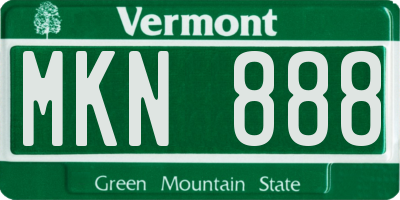 VT license plate MKN888