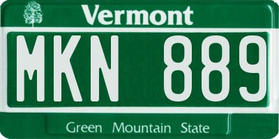 VT license plate MKN889