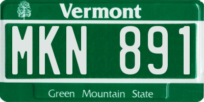 VT license plate MKN891