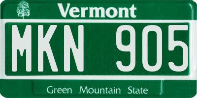VT license plate MKN905