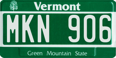VT license plate MKN906