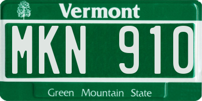 VT license plate MKN910