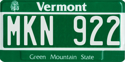 VT license plate MKN922