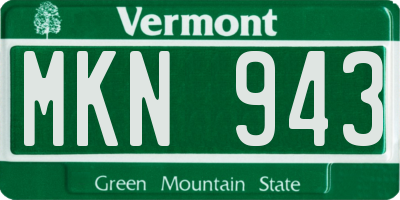 VT license plate MKN943