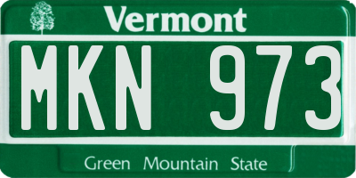 VT license plate MKN973